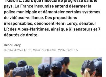 Désarmer la police municipale? Nouvelle sortie de route de LFI